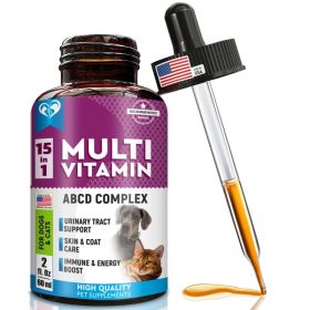 Cat And Dog Multivitamin Liquid With Glucosamine & Cranberry 15 In 1 Health Supplements For Urinary Tract Kidney Bladder Hip And Joint Skin And Coat 6