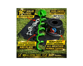 Double Dog Run Tangle-free Two Dog Tie Out Stake