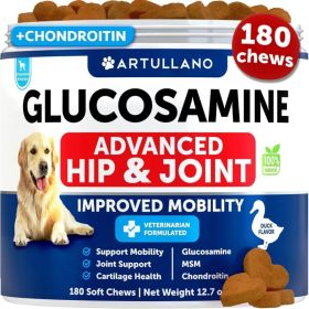 Glucosamine For Dogs Hip And Joint Supplement For Dogs With Arthritis Chews With Chondroitin Hemp Oil MSM Canine Joint Pain Relief Health Mobility Sup