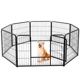 Dog Playpen Indoor Fence Height Metal Exercise Pen with Door Small Puppy/Medium/Large Dogs Animal Pet for Outdoor, Garden, Yard