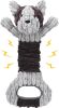Plush Dog Squeak Toys with Crinkle Paper - Pull Interactive Tug of War Dog Toy, Great for Dental Health