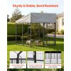 Outdoor Dog Kennel, 3.67 x 3.78 x 4.1 ft Large Dog Kennel with Secure Lock, Outside Dogs Enclosures with UV-Resistant & Waterproof Roof Cover