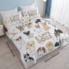 4 pcs Dogs Comforter Set, Cute Multi-Breed Dog Print Quilt Set, Pet Dog Lover Bedding with Pillow Shams, Cartoon Puppy Bedspread for Kids & Adults