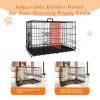 Dog Crate, 36 Inch Medium Dog Cage with Divider and Plastic Leak-Proof Pan Tray, Double Door Folding Metal Wire Cage for Indoor, Outdoor, and Travel