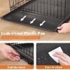 Heavy Duty Foldable Metal Dog Crate with Double Doors for Large Dogs, 36-48 inch