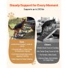 Dog Stairs for Car, 5 Steps Extra Wide Foldable Dog Ramp for Large Dogs with Non-Slip Rug Surface, Portable Lightweight Pet Ladder for Car, SUV, Truck