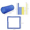 Dog Agility Tools 4PCS Set PE Jumps Stop Box Outdoor Training Equipment Blue Yellow