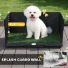 Dog Grass Pad with High Walls and Tray, Indoor Potty Tray for Puppy Training, Pee Pad Holder with Artificial Grass