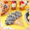 100 Pcs Dog Paw Cocktail Picks 4.7 Inch Cat Paw Cocktail Toothpicks for Appetizers Decorative Bamboo Skewers Fruit Food Picks for Puppy Party Decorati
