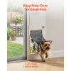 Dog Door for Sliding Glass Door, 75 7/8" to 80 11/16" Adjustable Height, Aluminum Alloy Frame with Flap and Rotating Hinge, Lock Design