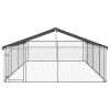 Dog Kennel Silver Galvanized Steel Large Dog Kennel Rectangular