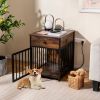 Dog Crate Furniture for Small Dogs Wooden Puppy Kennel with Charging Station