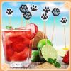100 Pcs Dog Paw Cocktail Picks 4.7 Inch Cat Paw Cocktail Toothpicks for Appetizers Decorative Bamboo Skewers Fruit Food Picks for Puppy Party Decorati