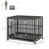 44'' Strong Pet Dog Crate Mobility Cage w/ Playpen Metal & Removeable Tray