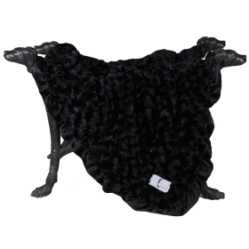 Ruffle Baby Dog Blanket (Color: Black, size: large)