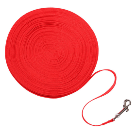 Dog Leash Long Obedience Recall Foot Feet Training Lead 6/15/23/33/50/100 FT (Length: 23 FT, Color: Red)