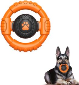 Dog Toys for Aggressive Chewers Large Medium Small Breed Indestructible Durable Tough Dog Chew Toys to Keep Them Busy Nylon Rubber Interactive Dog Toy (Color: Orange)