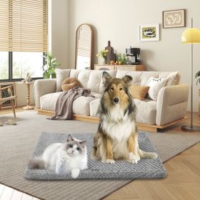Premium Plush Dog Bed With Removable Washable Cover - All-Season Anti-Slip Pet Mat For Dogs & Cats, Indoor Outdoor Use In Crate, Kennel & Home - Ultra (Option: Gray)