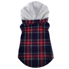 Weekender Dog Sweatshirt Hoodie (Color: Red & Black Plaid Flannel, size: X-Large)